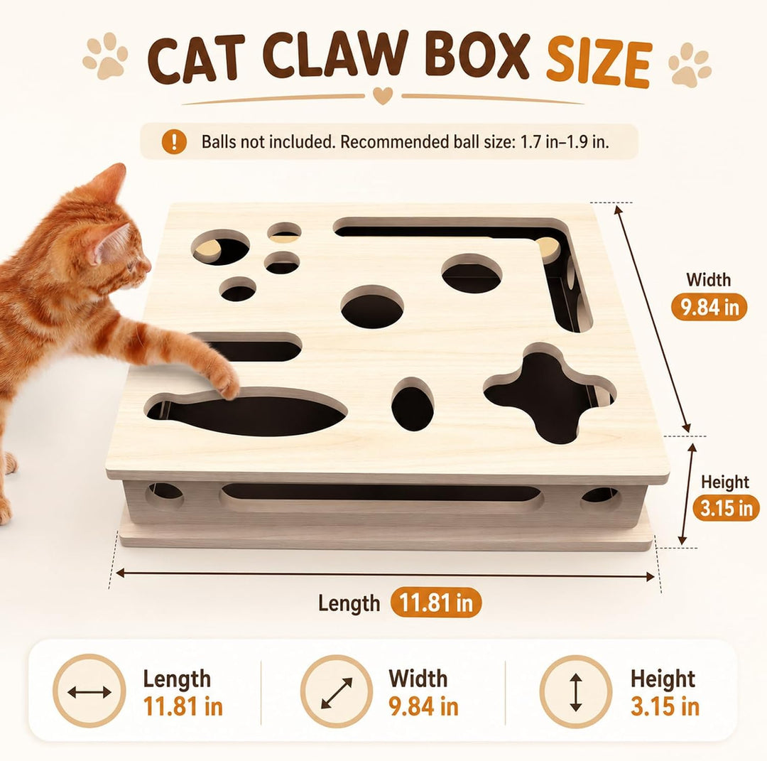 2-in-1 Kratzpuzzle mit Sandpapier, Katzenkratzpuzzle Anreicherungsbox, Katzen Kratzbrett, Interaktiv