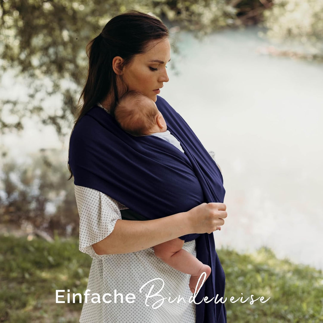 Boba Babytragetuch ab Geburt bis 15 kg - Kuschelweiches & Stützendes Baumwollfrottee, Tragetuch Baby