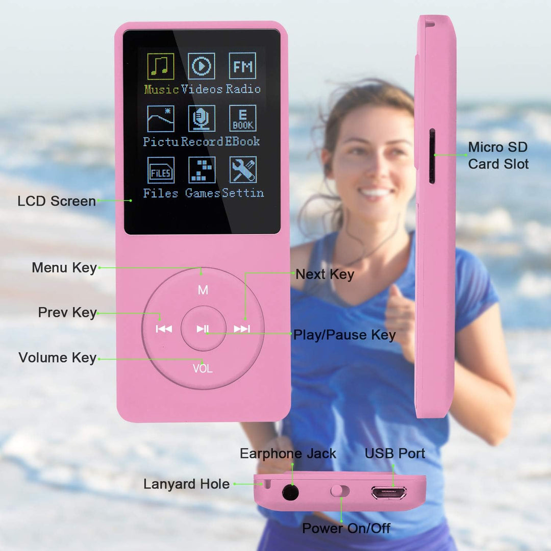 COVVY 8GB Tragbare MP3 Musik Player, Support bis zu 64GB SD Speicherkarte, Lossless Sound HiFi MP3 P