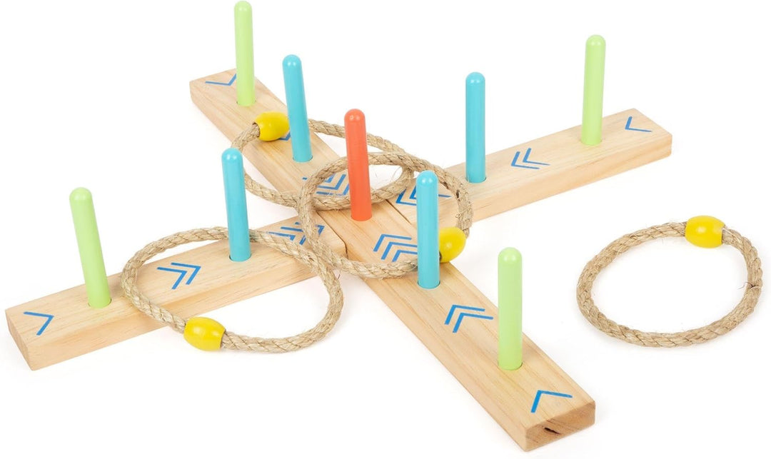 small foot Ringwurfspiel "Active", aus Holz, Garten-Spiel für Kinder ab 3 Jahren, 12035, Ringwurf