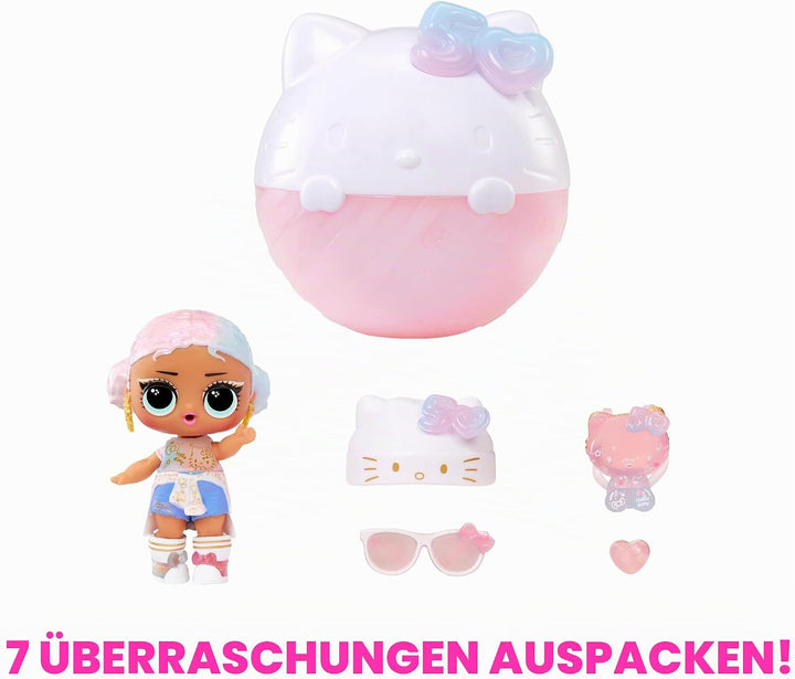 LOL Surprise Loves Hello Kitty Tots - Limited Edition Puppe Crystal Cutie - Sammlerpuppe mit 7 Überr