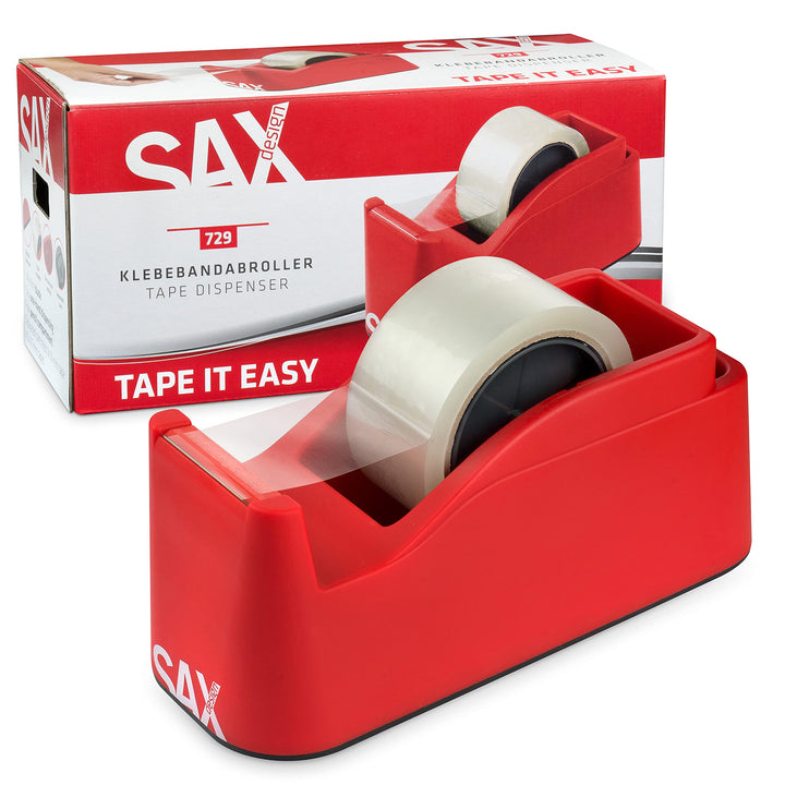 SAX Tape it Easy XXL Einhand Klebeband Abroller extra Schwer | für 1x 50mm Band oder 2x 25mm Band, P