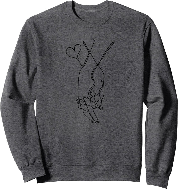 One Line Drawing Hands Single Art Sweatshirt