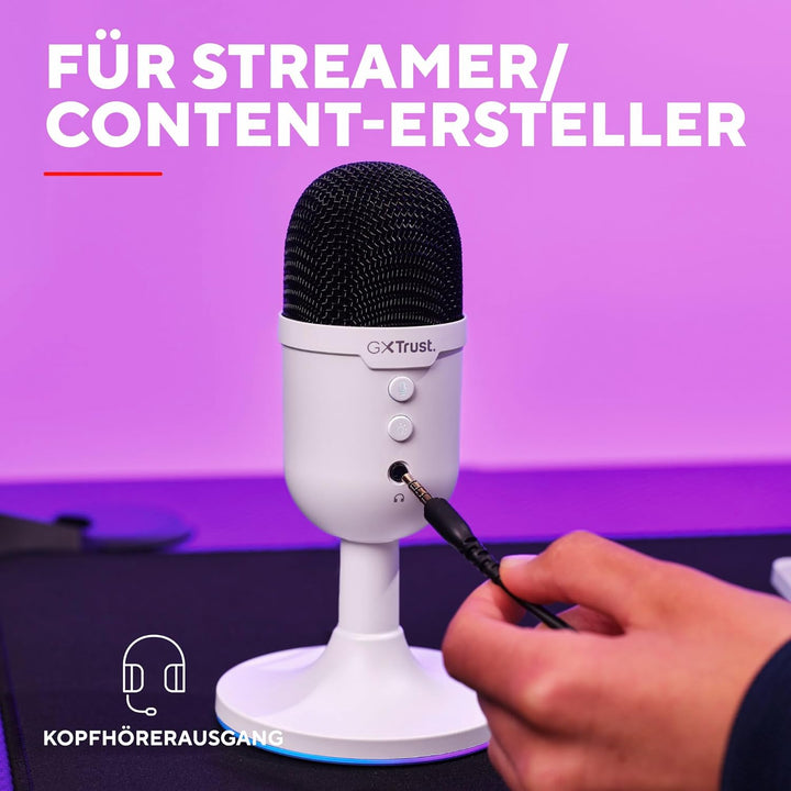 Trust Gaming GXT 236W Yami USB Streaming Mikrofon PC Podcast Twitch Discord ASMR YouTube 5, Kondensa