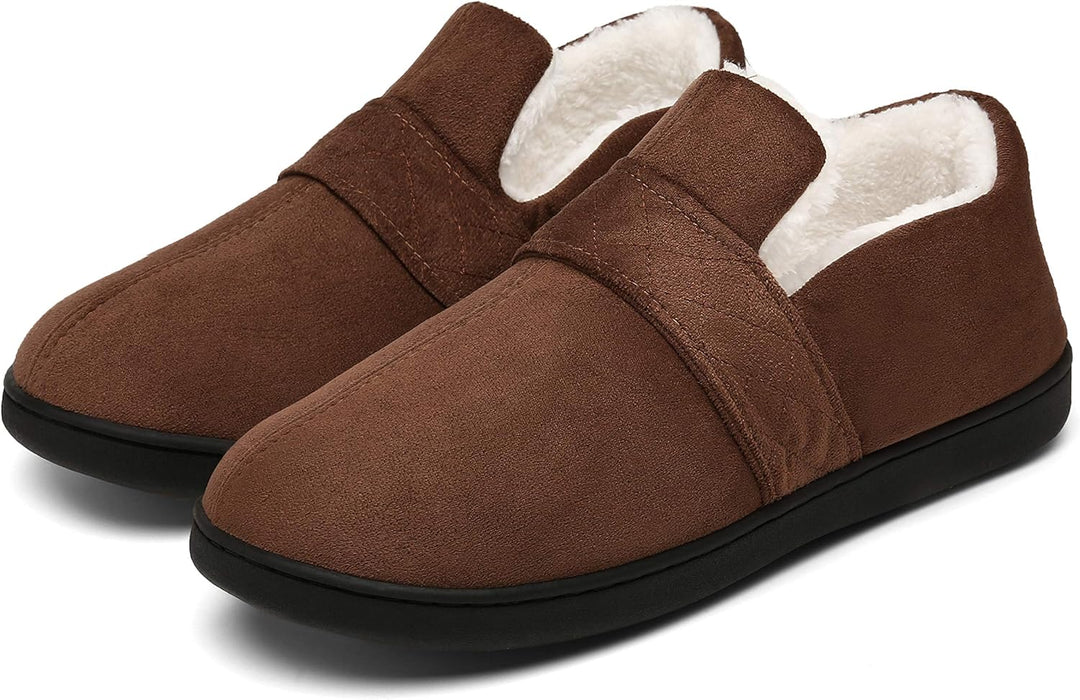 Mishansha Herren Winter Warme Hausschuhe Memory Foam Plüsch Pantoffeln,Gr.39-48, Gebrannte Umbra 44