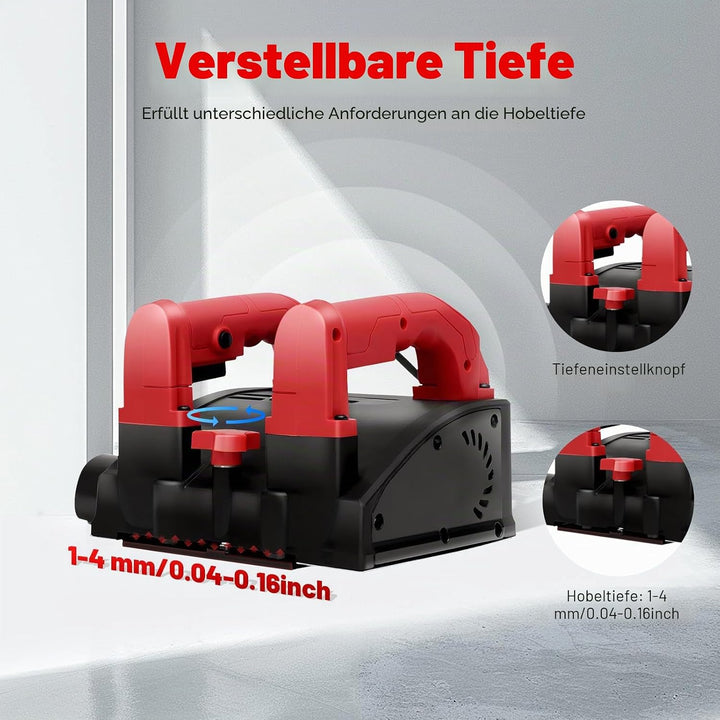 Elektrohobel Handhobel - 1200W Hobelmaschine mit 160mm Hobelbreite 1000-4000 upm bis zu 4 mm Spannti