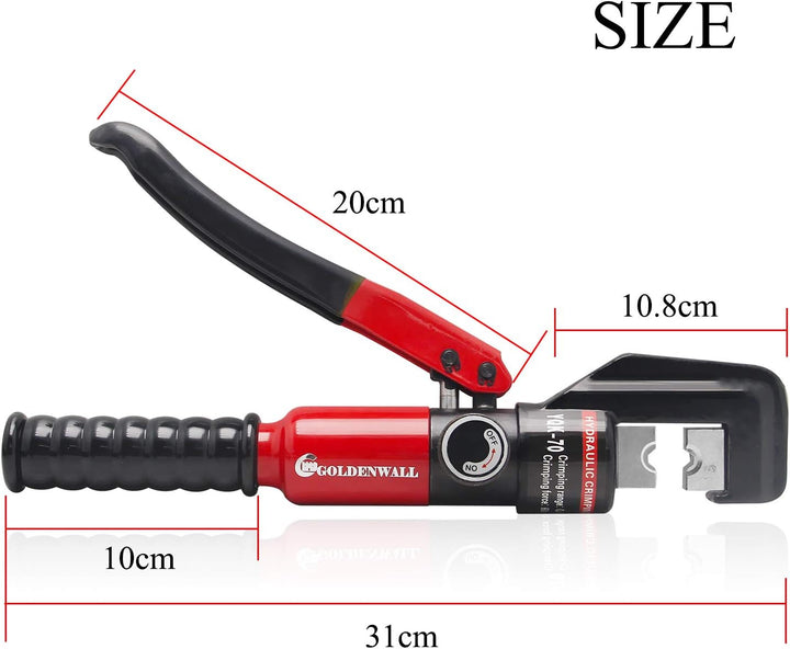 CGOLDENWALL Hydraulische Crimpzange für 10T 4-70m㎡-Rohre mit Isoliertem GriffKabelschuhe Zange 2 Paa