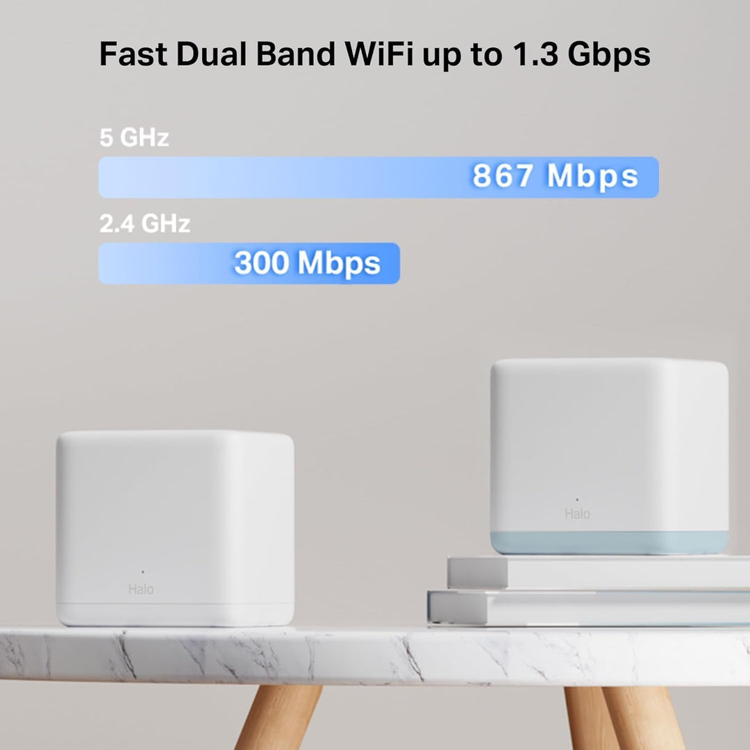 MERCUSYS TP-Link Halo H1200G (2er-Pack) WLAN Mesh Dual Band AC1200, Gigabit Ethernet Ports, Beamform
