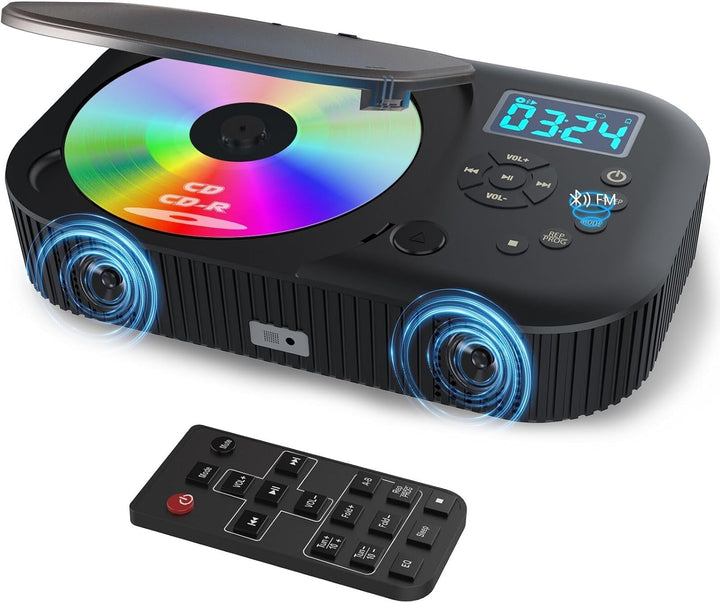 MONODEAL CD Player Tragbar mit Radio FM, Wiederaufladbar CD Player Bluetooth mit Lautsprecher, Unter