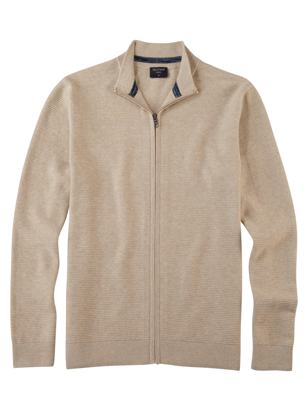 OLYMP Herren Strickjacke Casual.Strick,Struktur,Regular fit M Hellbeige 20, M Hellbeige 20