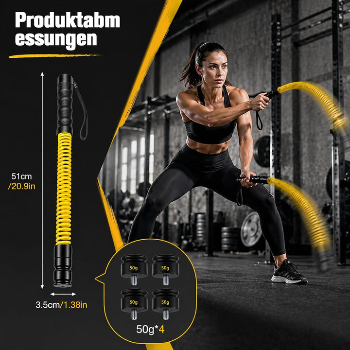 Battle Rope Ohne Seil mit Gewichtsringen – Verstellbare Battle Ropes (50-70 lbs) für Zuhause, Leise