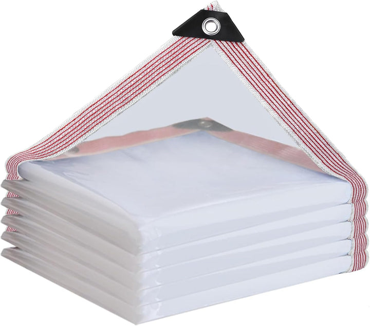 Transparente Plane mit Ösen, Wetterfeste Strapazierfähige Abdeckplane, 0.4 mm 450 g/m² PVC-Material