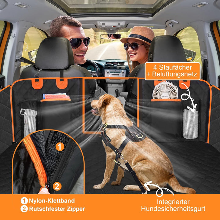 Neccis Hundedecke Auto Rückbank mit Abnehmbarer Harter Unterseite, 136 x 61 cm Autoschutzdecke Hund