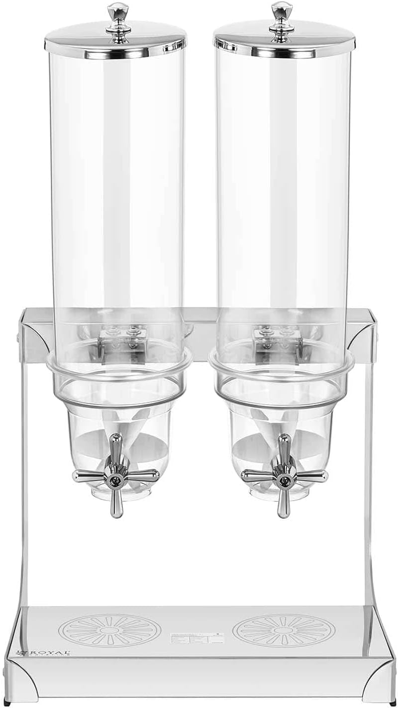 Royal Catering RCCS-3.5LSS2 Müslispender 2 x 3,5 L 2 Behälter Cerealienspender Cornflakes Spender Mü