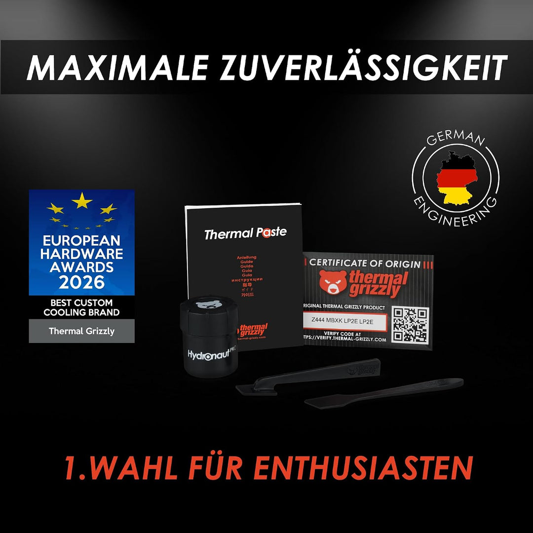Thermal Grizzly Hydronaut Pro - 30g Wärmeleitpaste - silikonfrei, herausragende Wärmeleitfähigkeit u