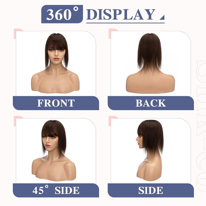 30cm Topper Extensions Echthaar Haarteile Echthaar Clip in Extensions Echthaar Glatt Toupet Haarverd