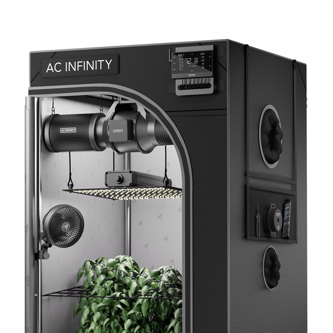 AC Infinity AI Grow Zelt-System Kompakt 60 x 60 x 120 cm – 1-Pflanzen-Komplettset mit selbstlernende