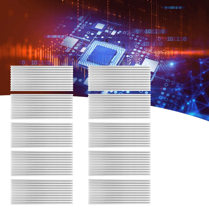10Pcs Aluminium Kühlkörper, 40x8x100mm Kühler Kühlrippe, für Router, Motherboard, Platine, CPU, Tran