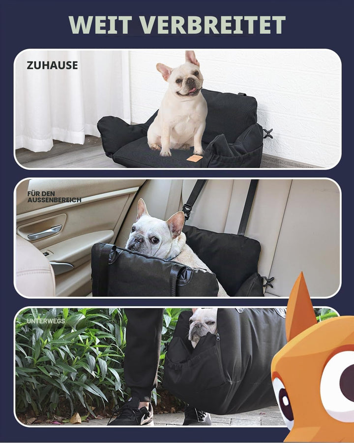 Mxmoonant Hunde Autositz für Kleine Hunde Gewicht weniger als 10kg, Multifunktional Abnehmbar Waschb