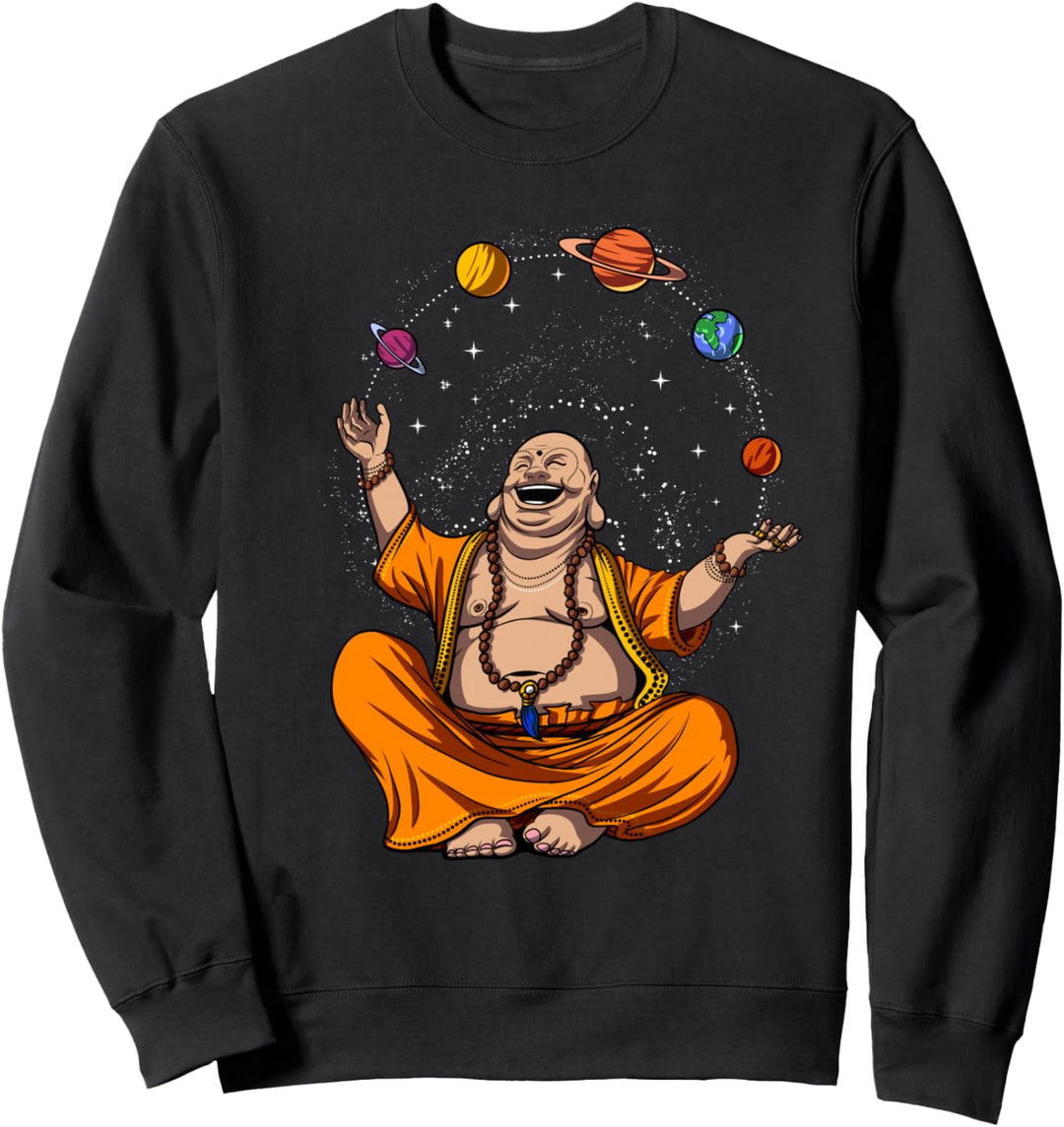 Buddha Weltraum Planeten Zen Yoga Meditation Kosmische Sweatshirt
