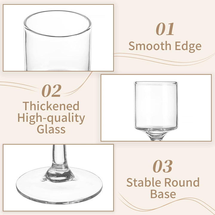 Sziqiqi 3 Stück Teelichthalter Glas - Elegante Kerzenständer Hohe Kerzenhalter Stumpenkerzen Windlic