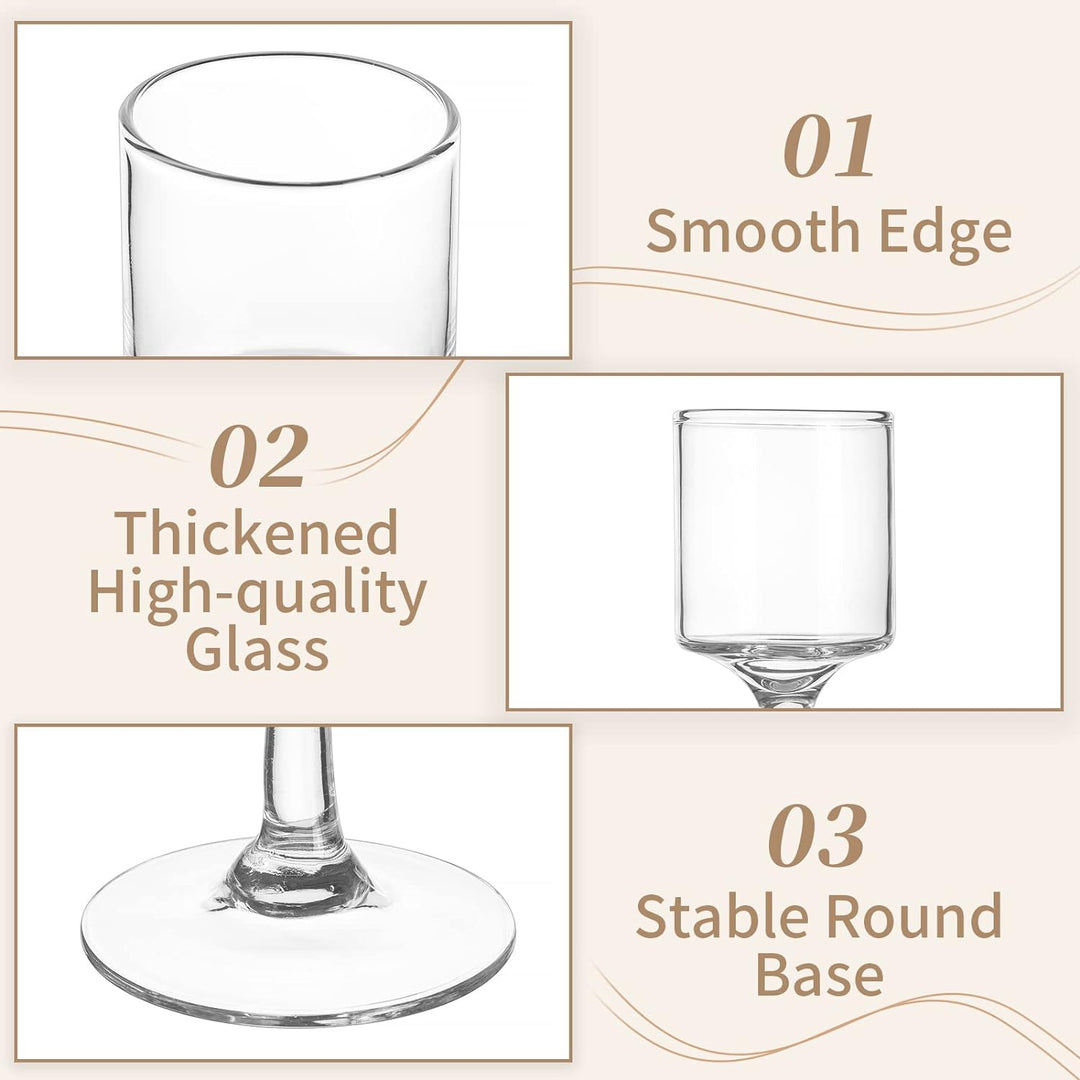 Sziqiqi 6 Stück Teelichthalter Glas - Elegante Kerzenständer Hohe Kerzenhalter Stumpenkerzen Windlic