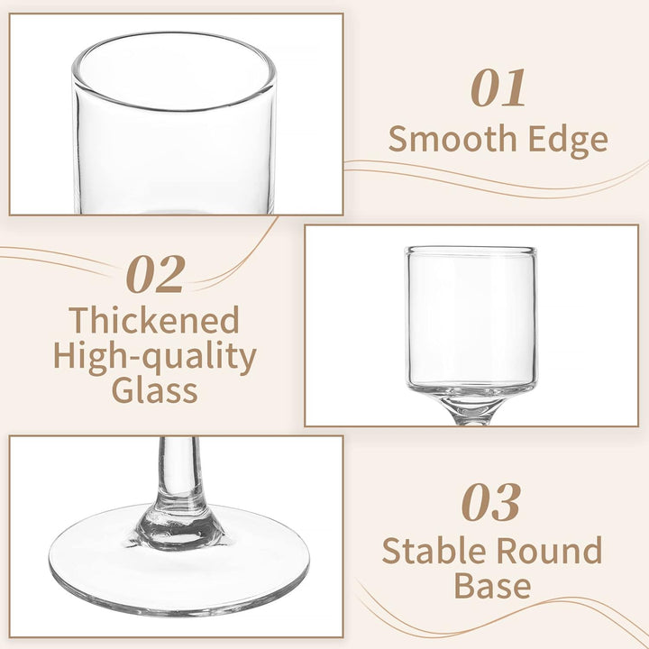 Sziqiqi 6 Stück Teelichthalter Glas - Elegante Kerzenständer Hohe Kerzenhalter Stumpenkerzen Windlic