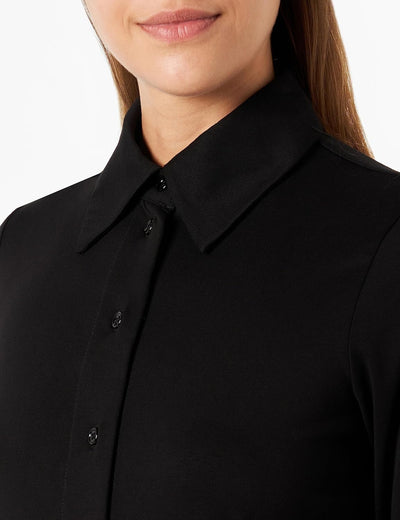 Seidensticker Damen Bluse - City Bluse - Hemdbluse - Regular Fit - Langarm - Uni - Stretch 48 Schwar