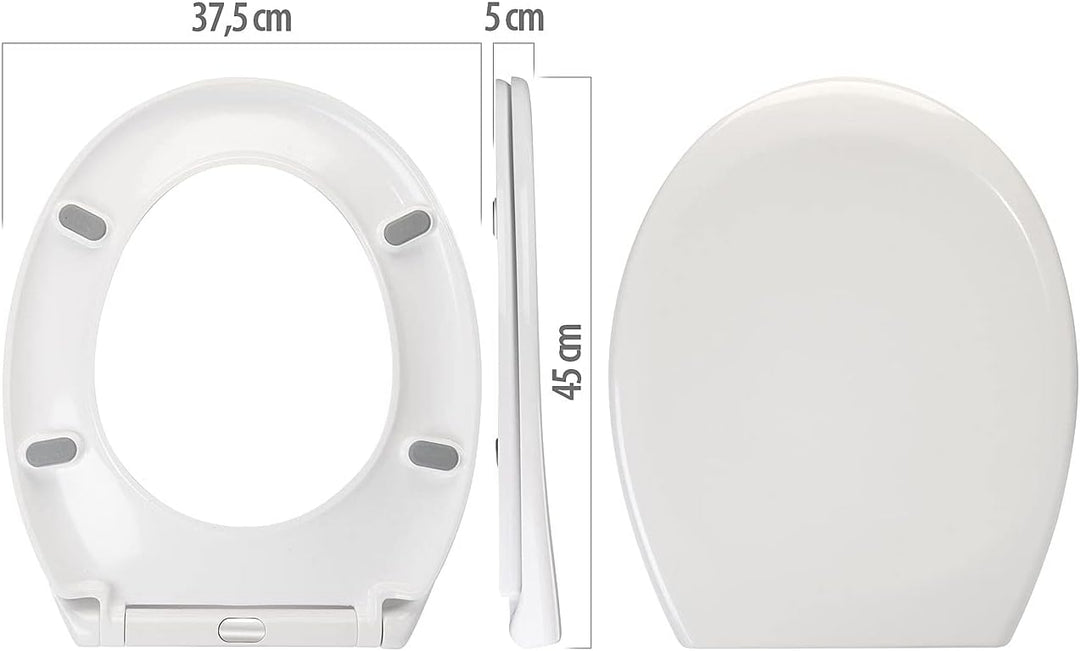 BadeStern Toilettenbrille: Universal-WC-Sitz, O-Form, Absenkautomatik, antibakteriell beschichtet (K