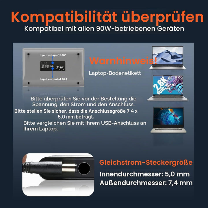 90W Netzteil Ladegerät Kompatibel mit Dell Latitude 5300 5400 3580 E3580 E5540 E6400 E6410 5480 5580
