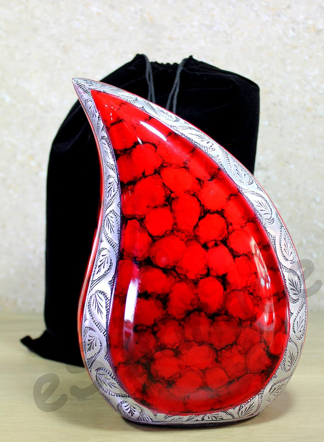eSplanade Teardrop Urne Memorial Container Jar Pot | Urne | Urne aus Metall | Bestattungsurne (Feuer