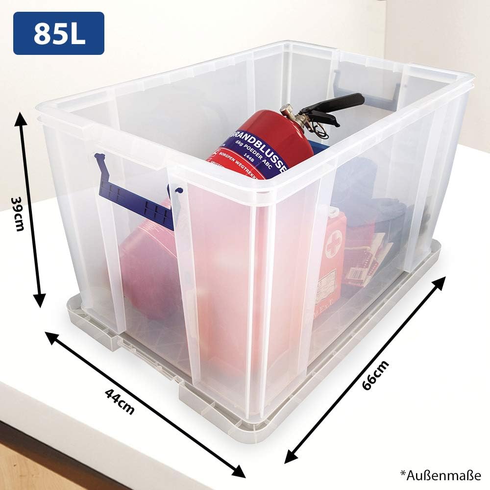 Bankers Box ProStore Grosse Aufbewahrungsbox mit Deckel 85 Liter aus Plastik (Innenmasse 37,5 x 57,5