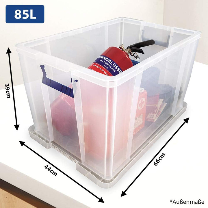 Bankers Box ProStore Grosse Aufbewahrungsbox mit Deckel 85 Liter aus Plastik (Innenmasse 37,5 x 57,5
