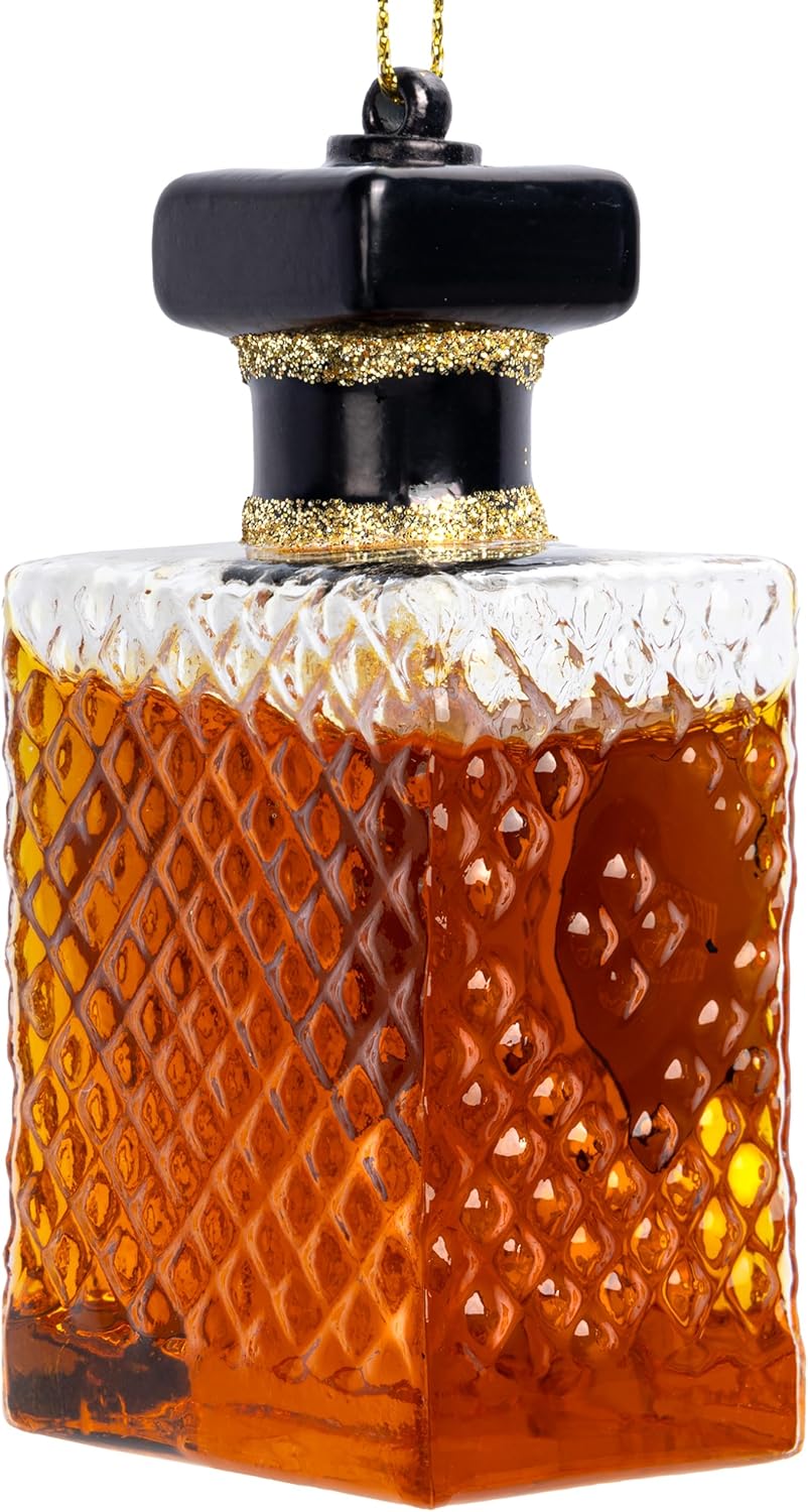 SIKORA Whiskey Flasche besondere Weihnachtskugel Glas Christbaumschmuck Deko Figur Weihnachten Anhän