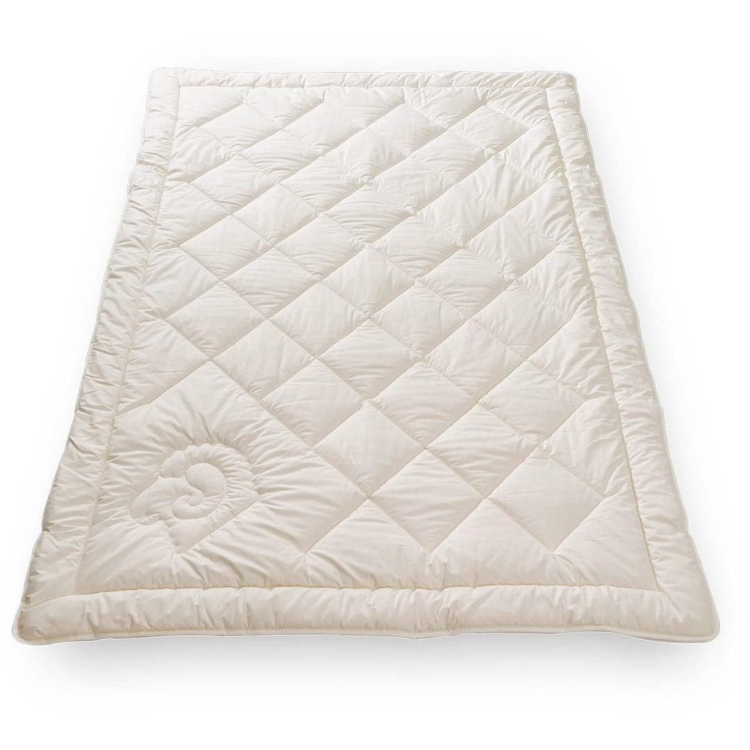 Öko Planet Duo Winterbettdecke mit Schafwoll-Füllung 155x220 cm, extra warme Bettdecke mit Bio Baumw