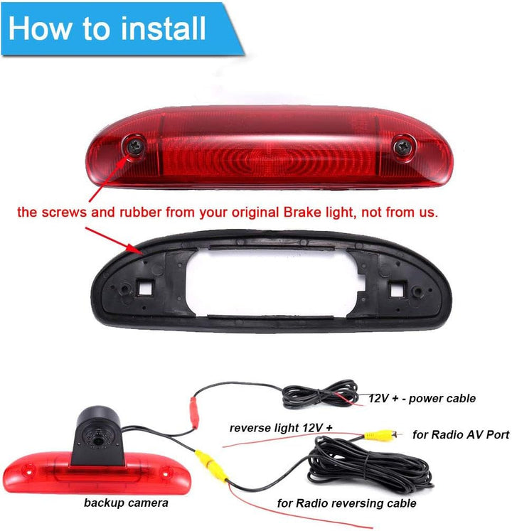 Mit 4.3 Zoll LCD Monitor, Super HD 1280p Auto Dritte Dach Top Mount Bremse Lampe Bremse Licht Rückan