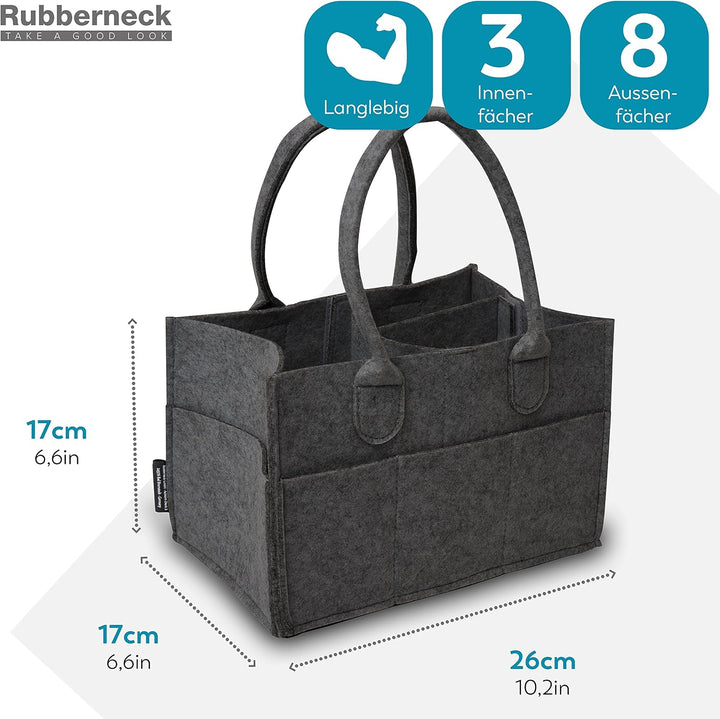 Rubberneck Baby Windel Filztasche - tragbare Wickeltasche, Allzweck Organizer aus Filz (Dunkelgrau,