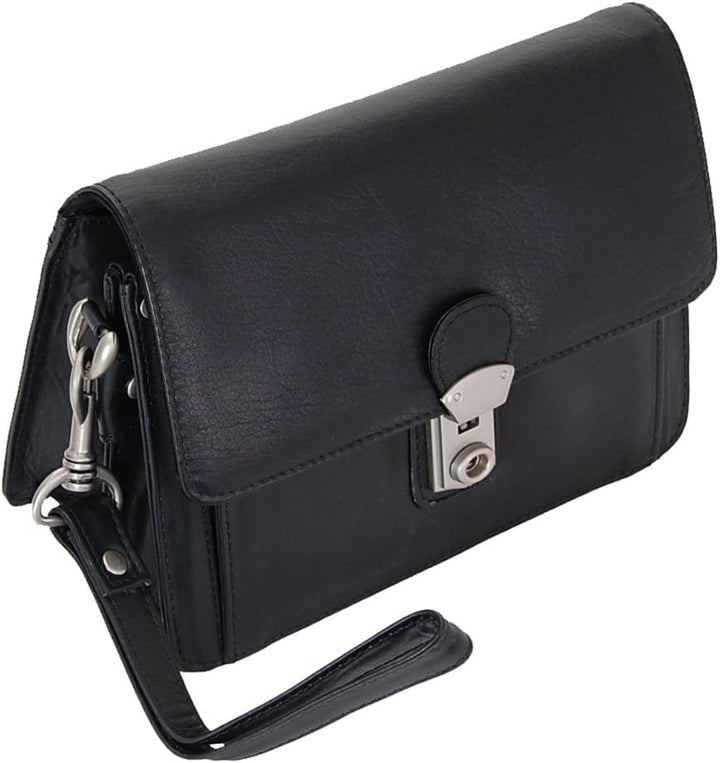 GoBago Branco Business Herren Handgelenktasche Herrentasche Tasche sehr hochwertig Schwarz, Schwarz
