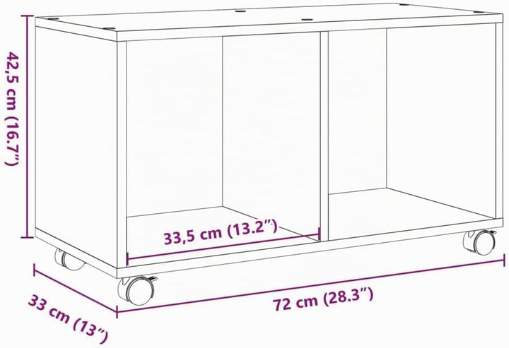 vidaXL Rollschrank, Rollcontainer mit Offenem Design, Aktenschrank für Büro Wohnzimmer, Büroschrank