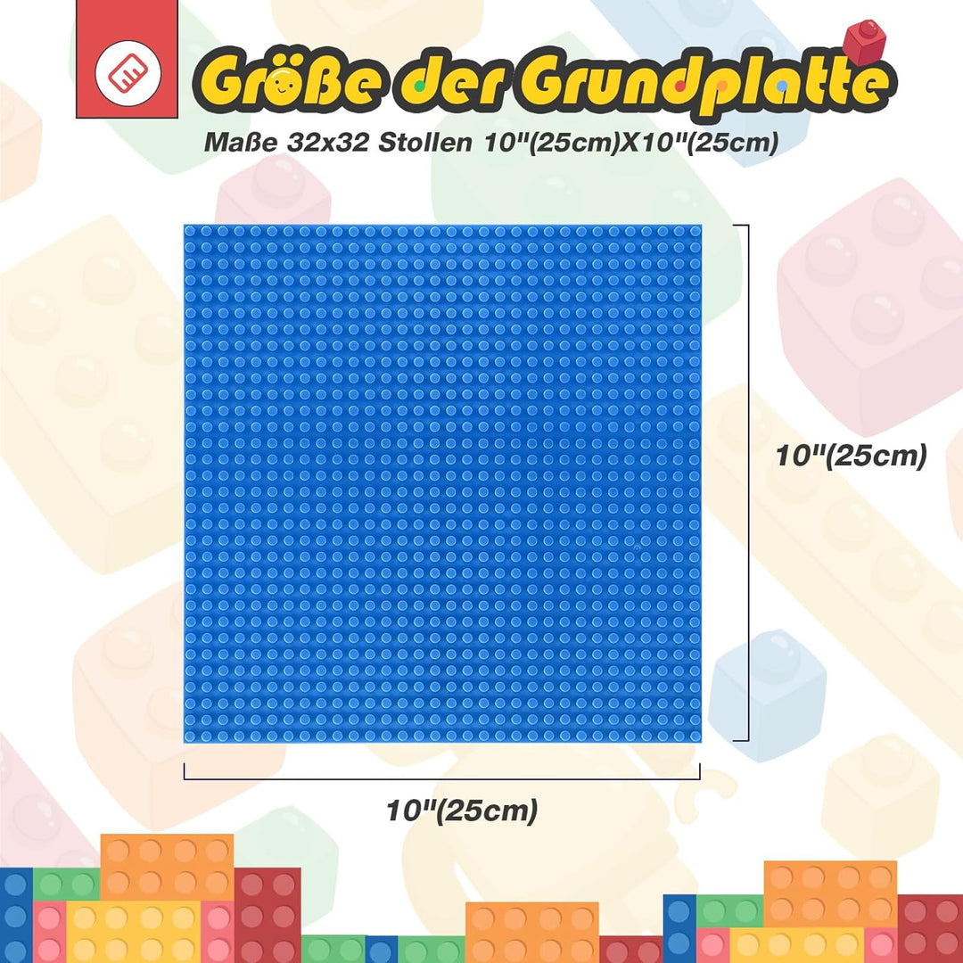 HUIZDQ 8 Stück Klassische Grundplatten für Bauklötze, 100% kompatibel mit Allen grossen Marken, mit