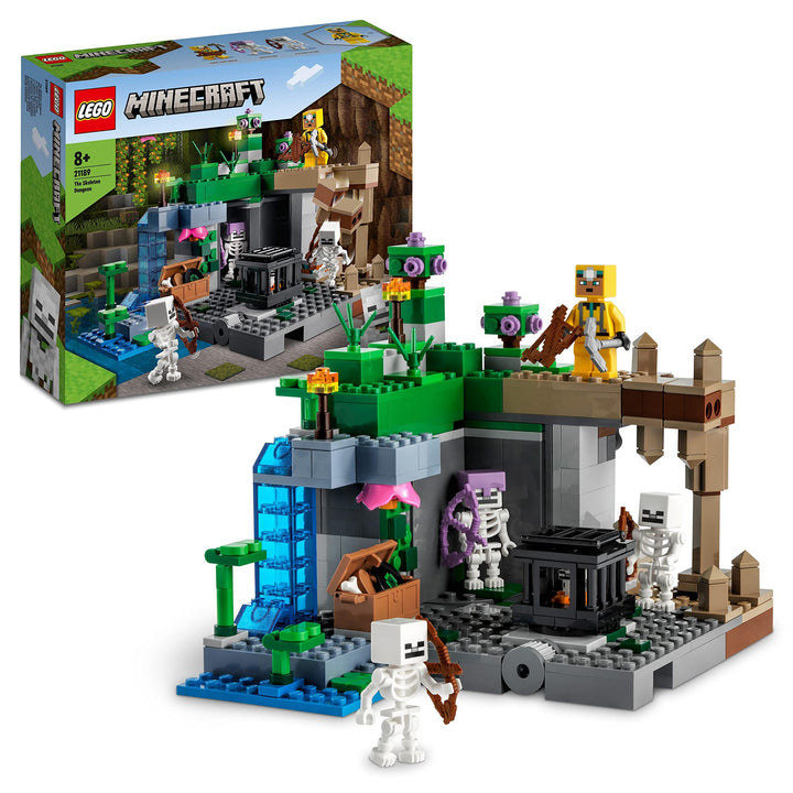 LEGO Minecraft Das Skelettverlies, Set mit Höhlen, Skelettfiguren, feindlichen Kreaturen und Zubehör