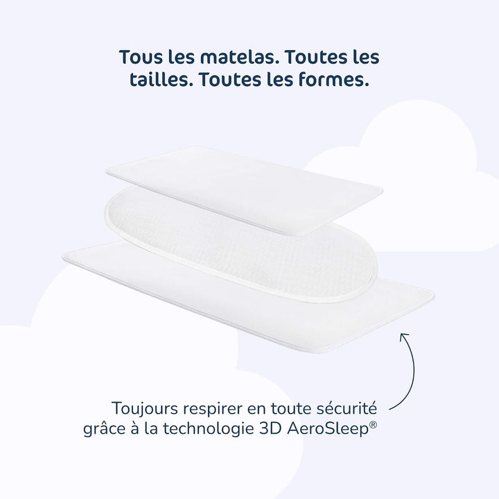 Aerosleep - SafeSleep 3D-Schoner Babywiege - Freie Atmung - Wärmeregulierung - Matratzeschutz - Anti