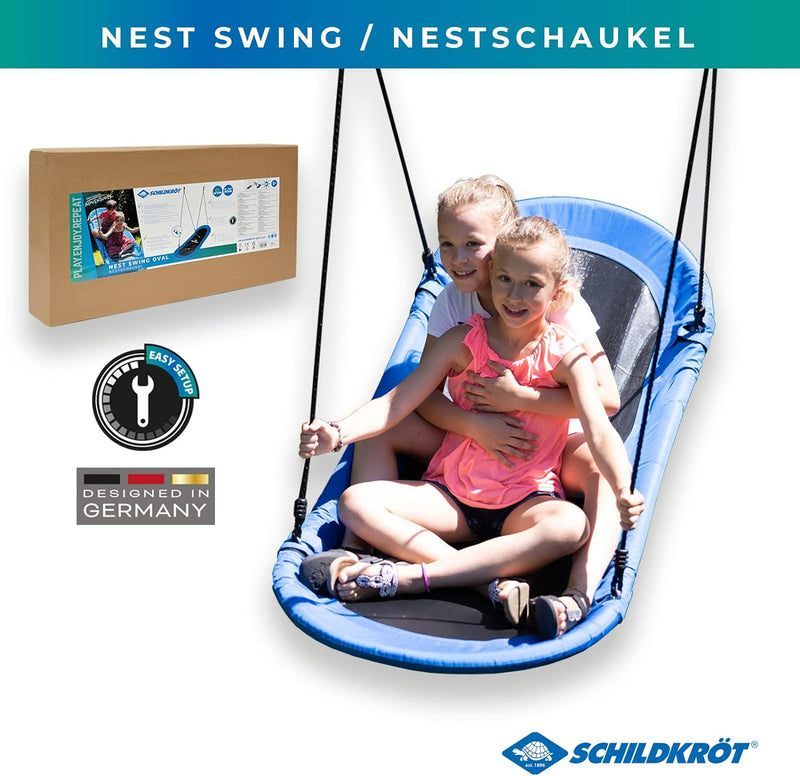 Schildkröt® Nestschaukel Oval, riesige Gartenschaukel für Kinder & Erwachsene, 165cm x 70cm, Hängesc