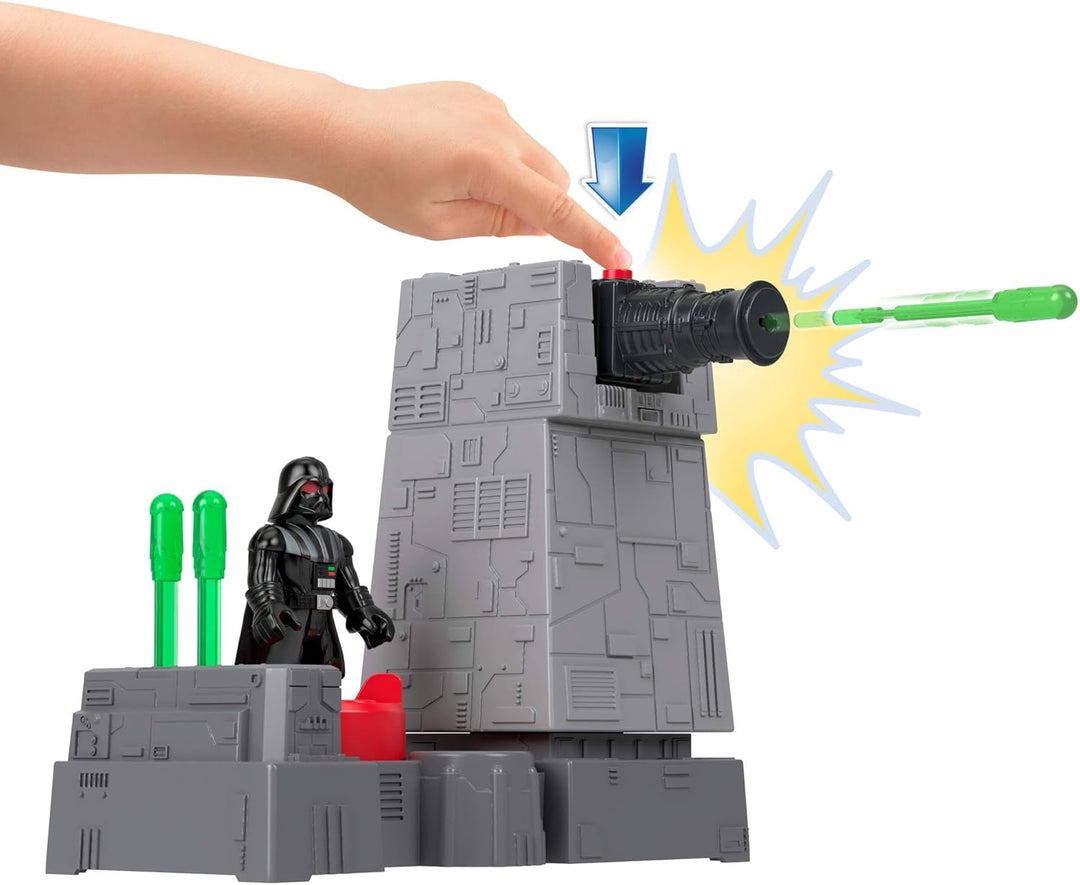 Fisher-Price Imaginext Star Wars-Spielzeuge, Todesstern-Turm, Kanone mit Darth Vader-Figurenschlüsse