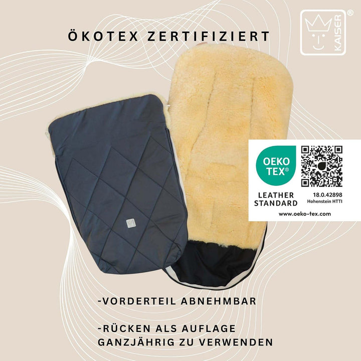 Kaiser Coosy Lammfell Kinderwagen Fusssack, 85 x 45 cm, Universal Passform (anthracite), Anthracite