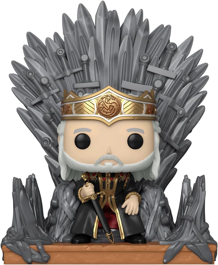 Funko POP! Deluxe: House of The Dragon - King Viserys Targaryen On Throne - Vinyl-Sammelfigur - Gesc