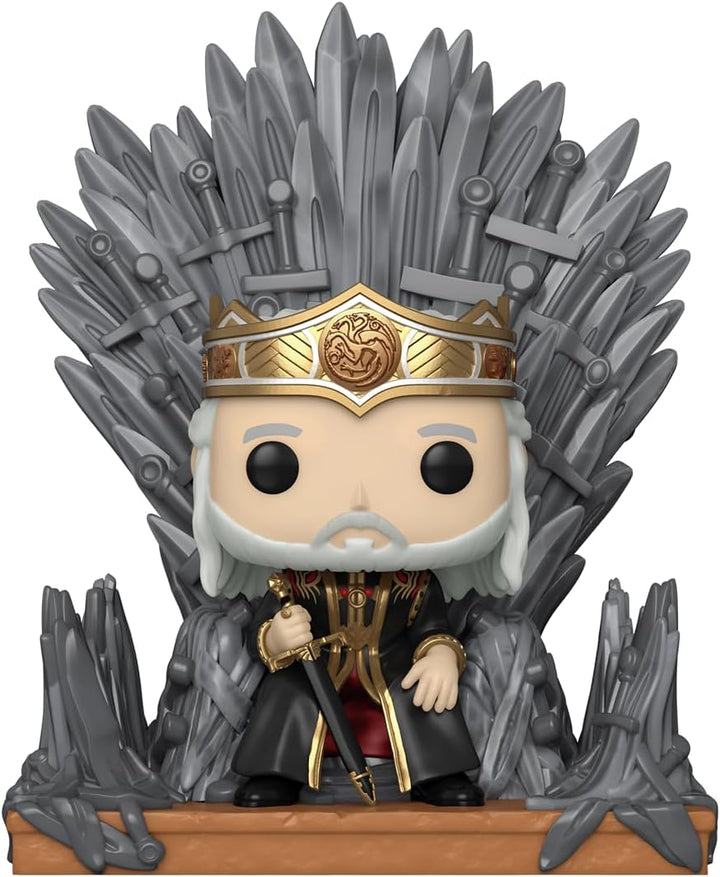 Funko POP! Deluxe: House of The Dragon - King Viserys Targaryen On Throne - Vinyl-Sammelfigur - Gesc