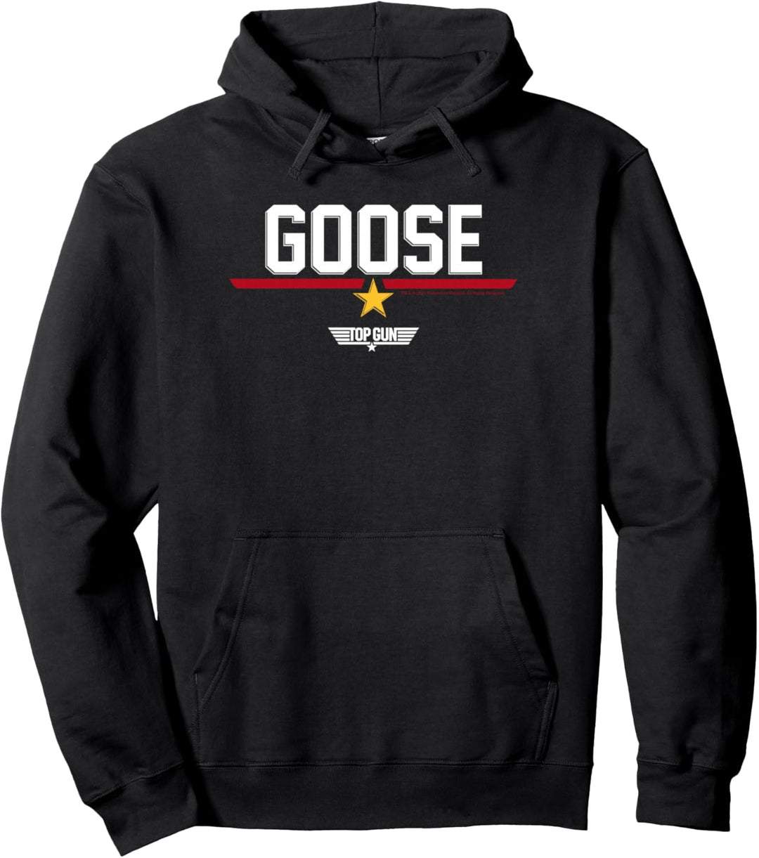 Top Gun Goose Line Text Logo Pullover Hoodie