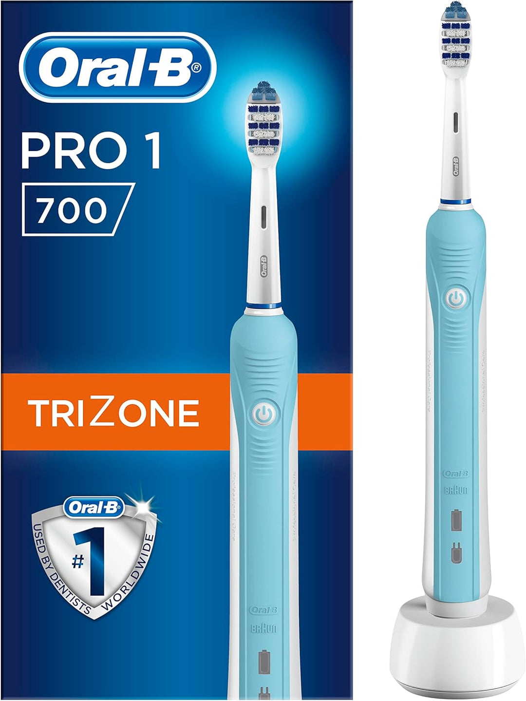Oral-B Pro Elektrische Zahnbürste, wiederaufladbar, 80301360, Blau, Norme, Wiederaufladbare Zahnbürs