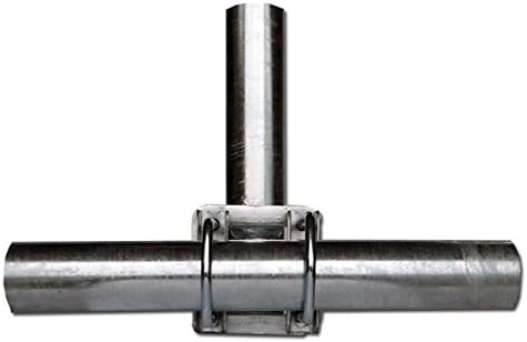 Geländerhalter / Balkonhalter Mast für Geländer Stahl 80cm mit 2 Schellen Balkon Halterung 48mm Mast
